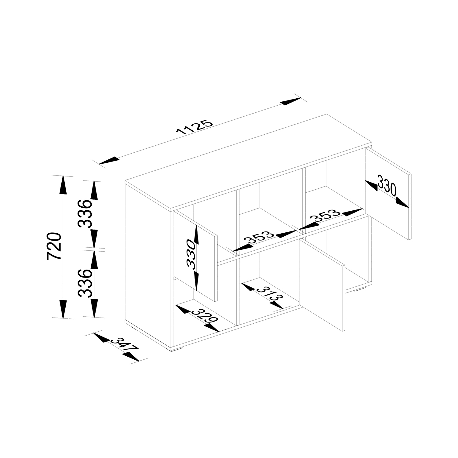 Knihovna 6L STEPS bílá/dub Artisan