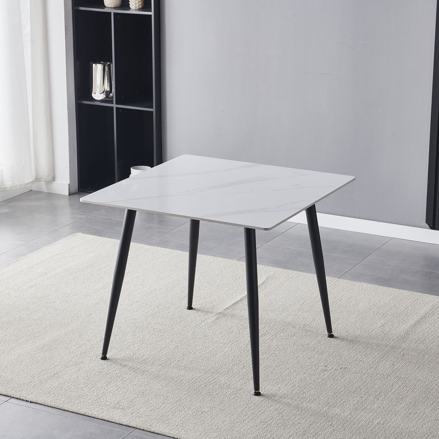 Jídelní stůl ADRIA 70x70 bílý mramor