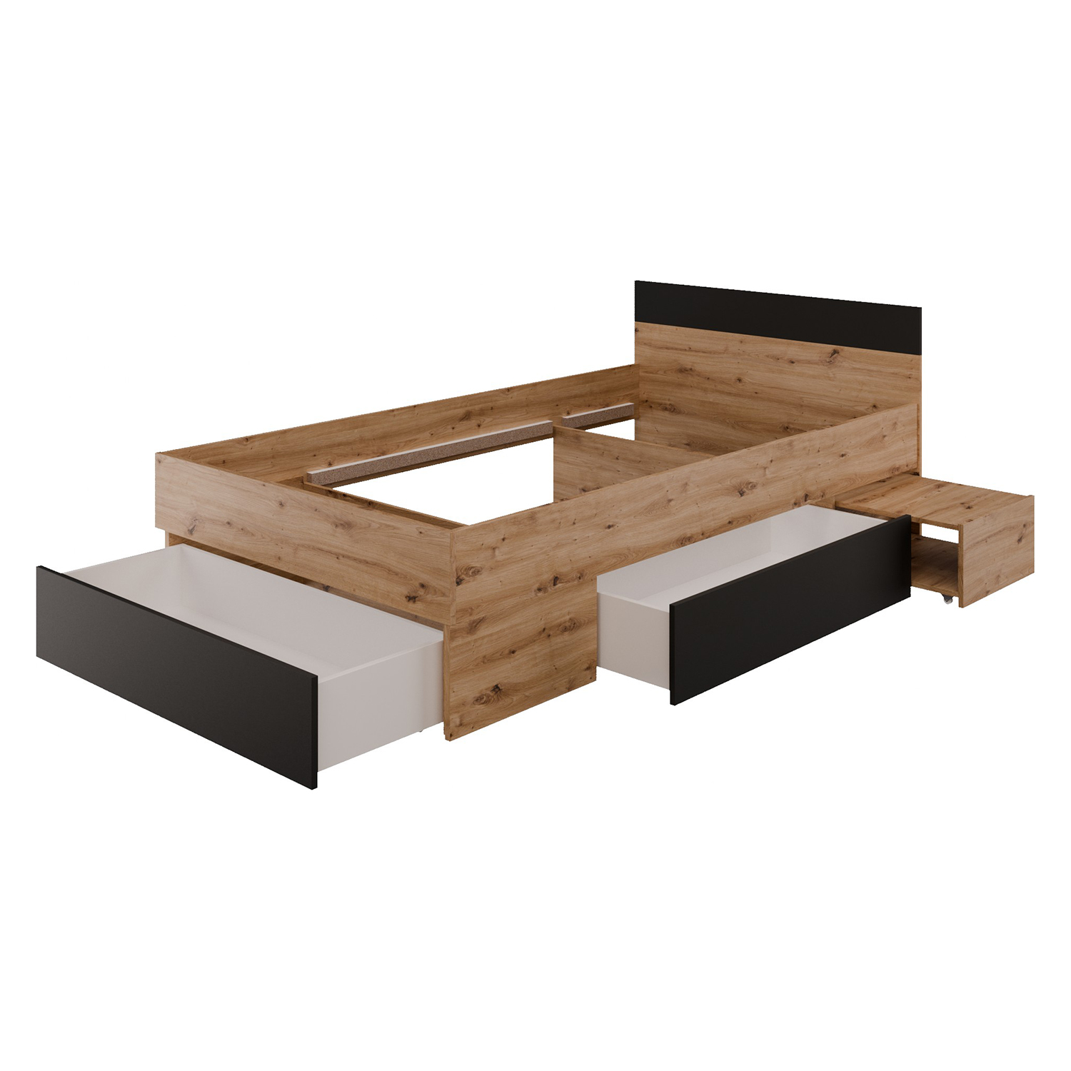 Multifunkční postel 120x200 COMBI dub Artisan/černá