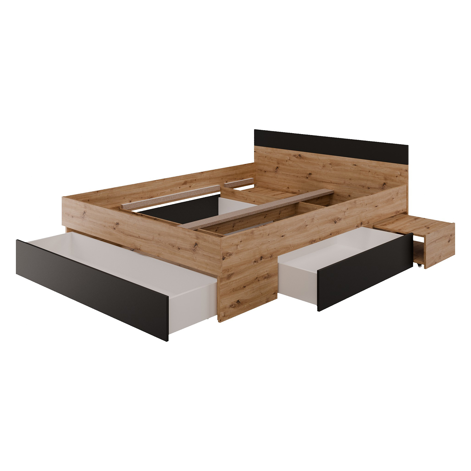 Multifunkční postel 180x200 COMBI dub Artisan/černá
