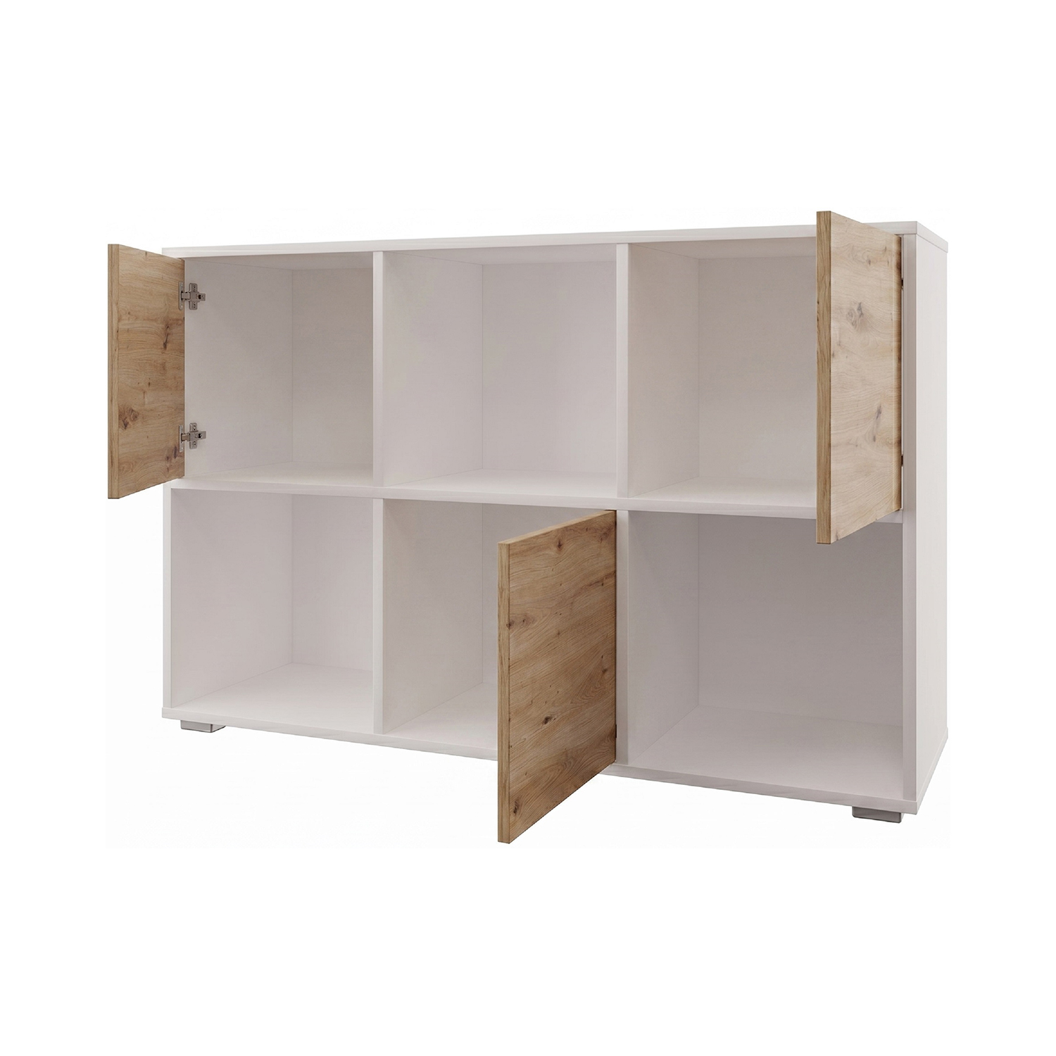 Knihovna 6L STEPS bílá/dub Artisan