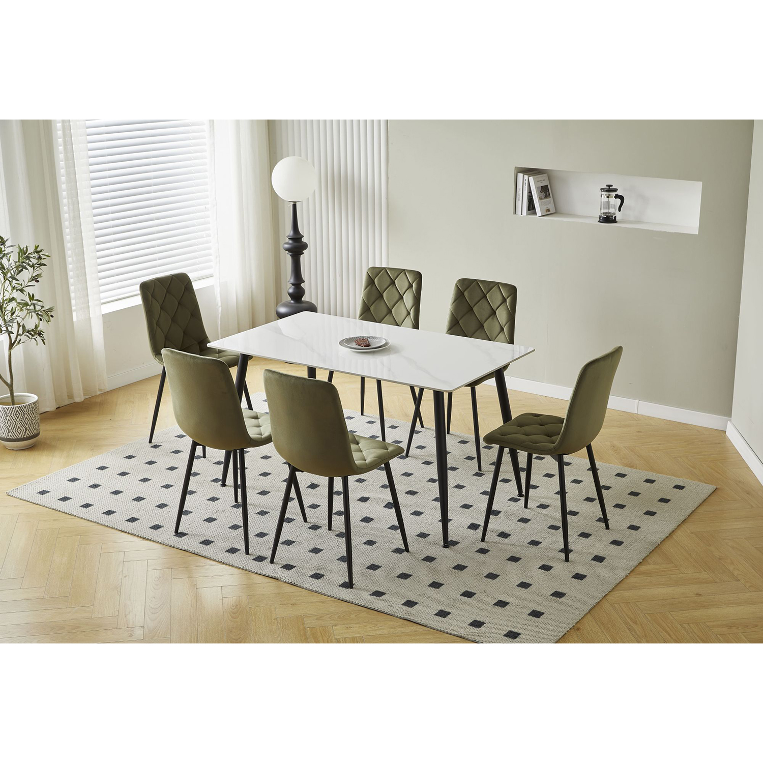 Jídelní stůl ADRIA 130x70 bílý mramor