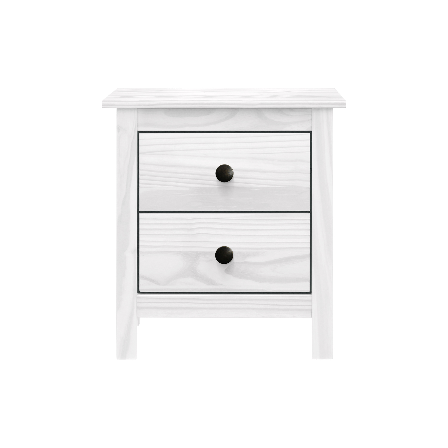 Noční stolek TORINO bílý, kovové úchytky