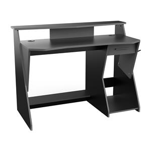 PC stůl SKIN šedý/černý