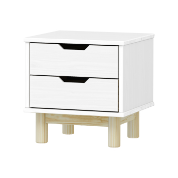 Noční stolek 2 zásuvky BONITO 2 bílý lak