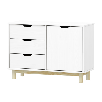 Komoda 1 dveře + 3 zásuvky BONITO 2 bílý lak