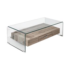 Konferenční stolek 1 zásuvka sklo/MDF
