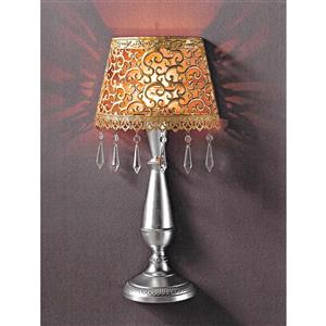 Nástěnná dekorativní kovová lampa zlatá/stříbrná
