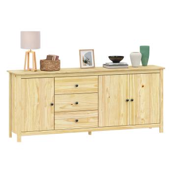 Komoda 3 dveře + 3 zásuvky TORINO kovové úchytky