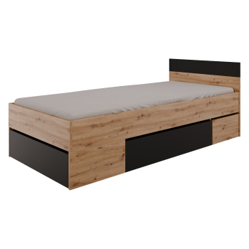 Multifunkční postel 90x200 COMBI dub Artisan/černá