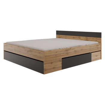 Multifunkční postel 180x200 COMBI dub Artisan/černá